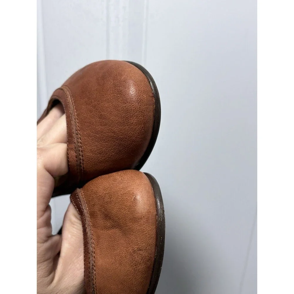 Frye Carson Ballet Flats Women's Size 8.5 Cognac Slip On Leather Shoes